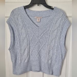Sincerely Jules Cropped Sweater Vest  Size Medium Light Blue